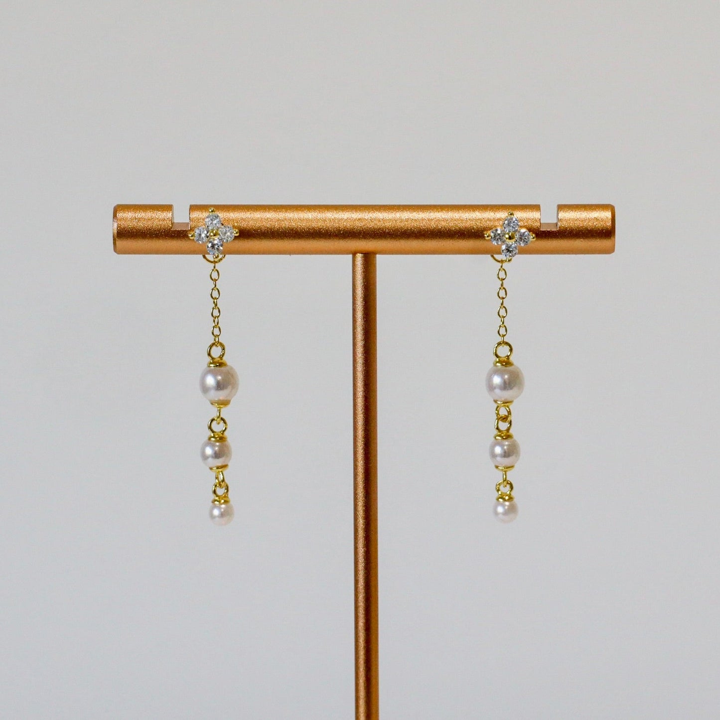 TRIPLE PEARL - STERLING SILVER EARRINGS